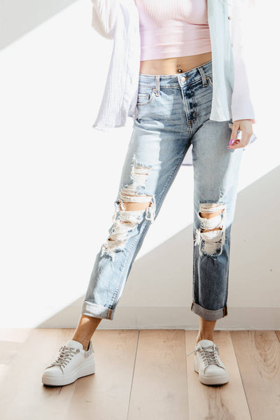Eunina Frankie Mid Rise Girlfriend Jeans for Women | E87019AD