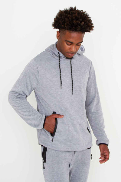 EST. 1897 Heat Seal Zip Intertech Hoodie for Men in Heather Grey