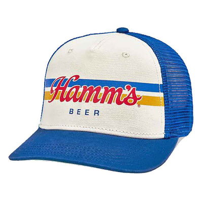 American Needle Sinclair Hamm’s Beer Trucker Hat for Men in Royal Blue