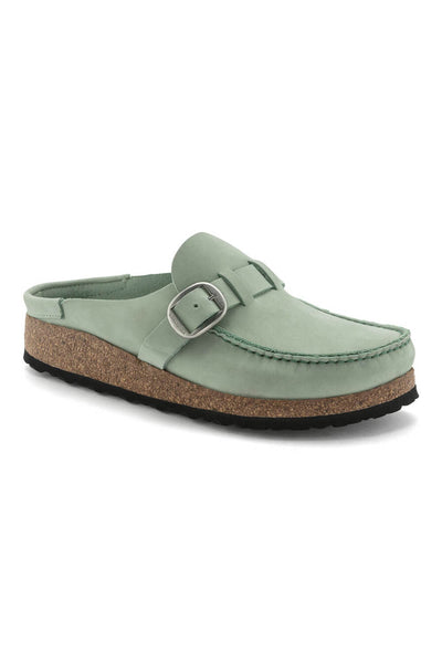 Birkenstock Buckley Suede Mules for Women in Matcha