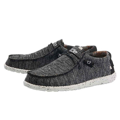 Hey Dude Shoes Men’s Wally Sox Shoes in Black/White 1