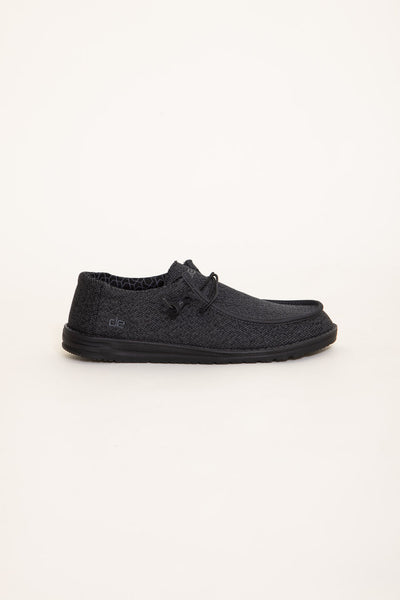 Hey Dude Shoes Men’s Wally Sox Micro Shoes in Total Black 1