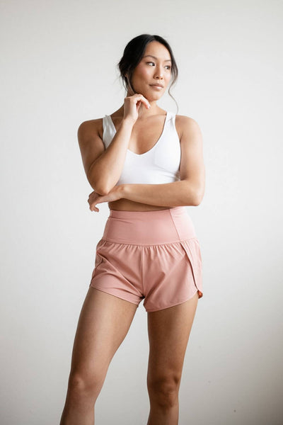 Love Tree Lined Active Shorts for Women in Pink