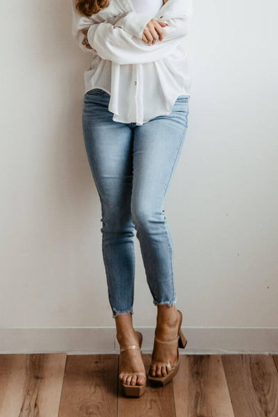 KanCan Mid Rise Ankle Skinny Jeans for Women