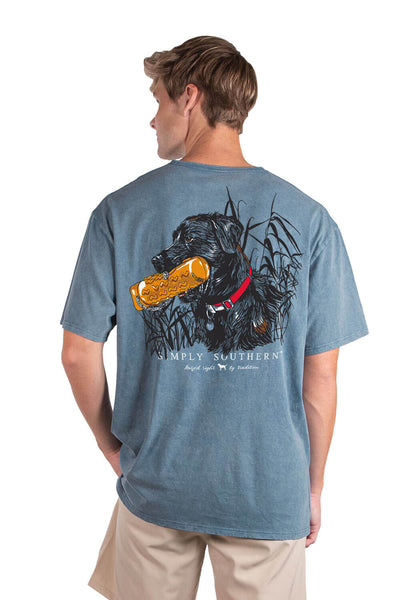 Men's Simply Southern Black Lab T-Shirt for Men in Teal
