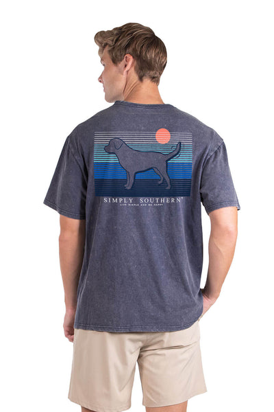 Men Simply Southern Shirts Dog Sun T-Shirt for Men in Grey