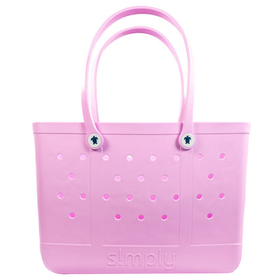 Simply Southern Large Waterproof Tote Bag in Allium Pink