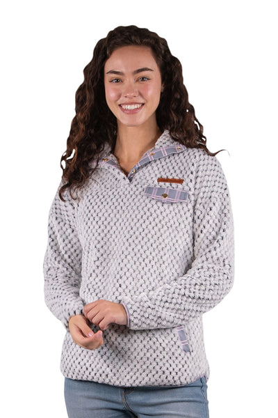 Simply southern fleece top pullover plaid