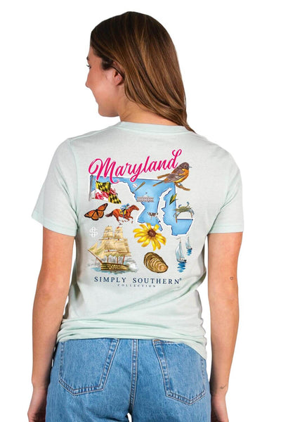Simply Southern Shirts Maryland T-Shirt for Women in Breeze Blue