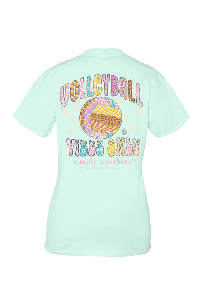 Plus Size Simply Southern Plus Size Volleyball Vibes T-Shirt for Women in Breeze Blue