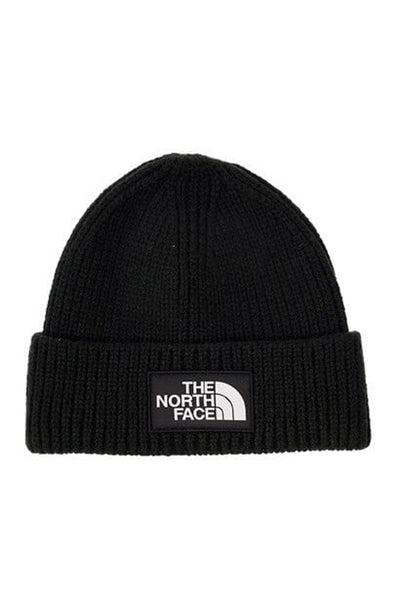 The North Face Logo Box Cuffed Beanie in Black