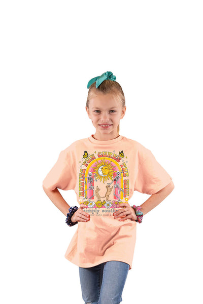 Simply Southern Youth Shirts Having Fun T-shirt for Girls in Pink