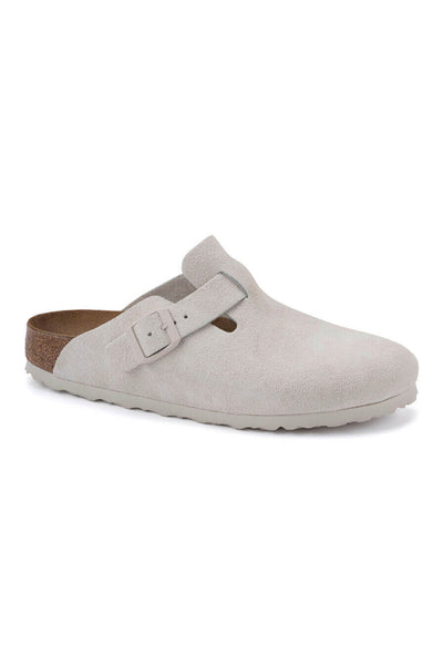 Birkenstock Boston Suede Clogs for Women in White