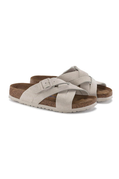 Birkenstock Lugano Soft Footbed Sandals for Women in Antique White