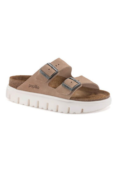 Papillio by Birkenstock Arizona Chunky Suede Sandals for Women in Sand Brown