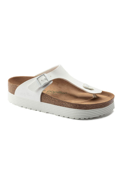 Papillio by Birkenstock Gizeh Grooved Platform Vegan Sandals for Women in White