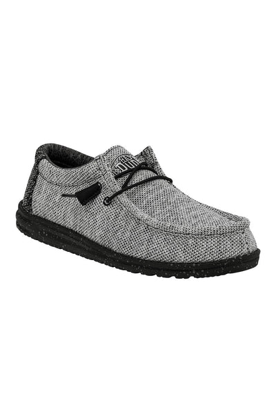 Hey Dude Shoes Men’s Wally Stretch Poly Shoes in Dark Web