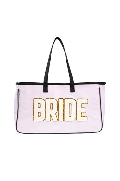 Simply Southern Sparkle Bride Tote Bag for Women in White