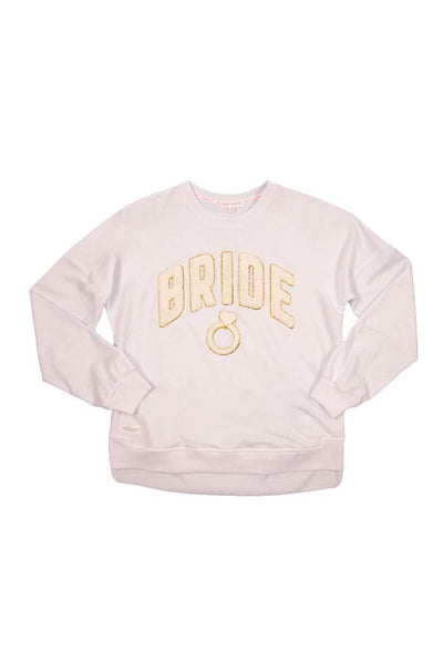 Simply Southern Sparkle Bride Sweatshirt for Women in White