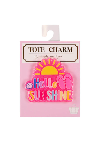 Simply Southern Hello Tote Charm in Pink
