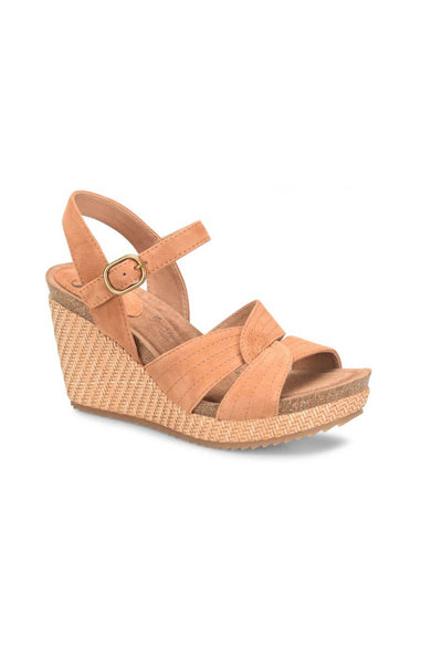 Sofft Shoes Clarissa Wedge Sandals for Women in Ginger Tan