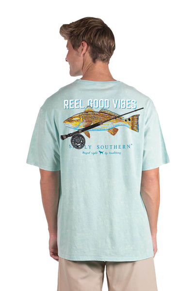 Simply Southern Men's Shirts Point Fish T-Shirt for Men in Blue