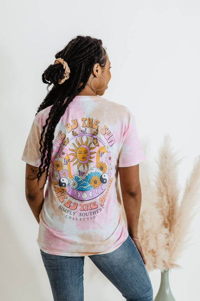 Simply Southern Sun & Moon T-Shirt for Women in Tropic Tie-Dye Multi