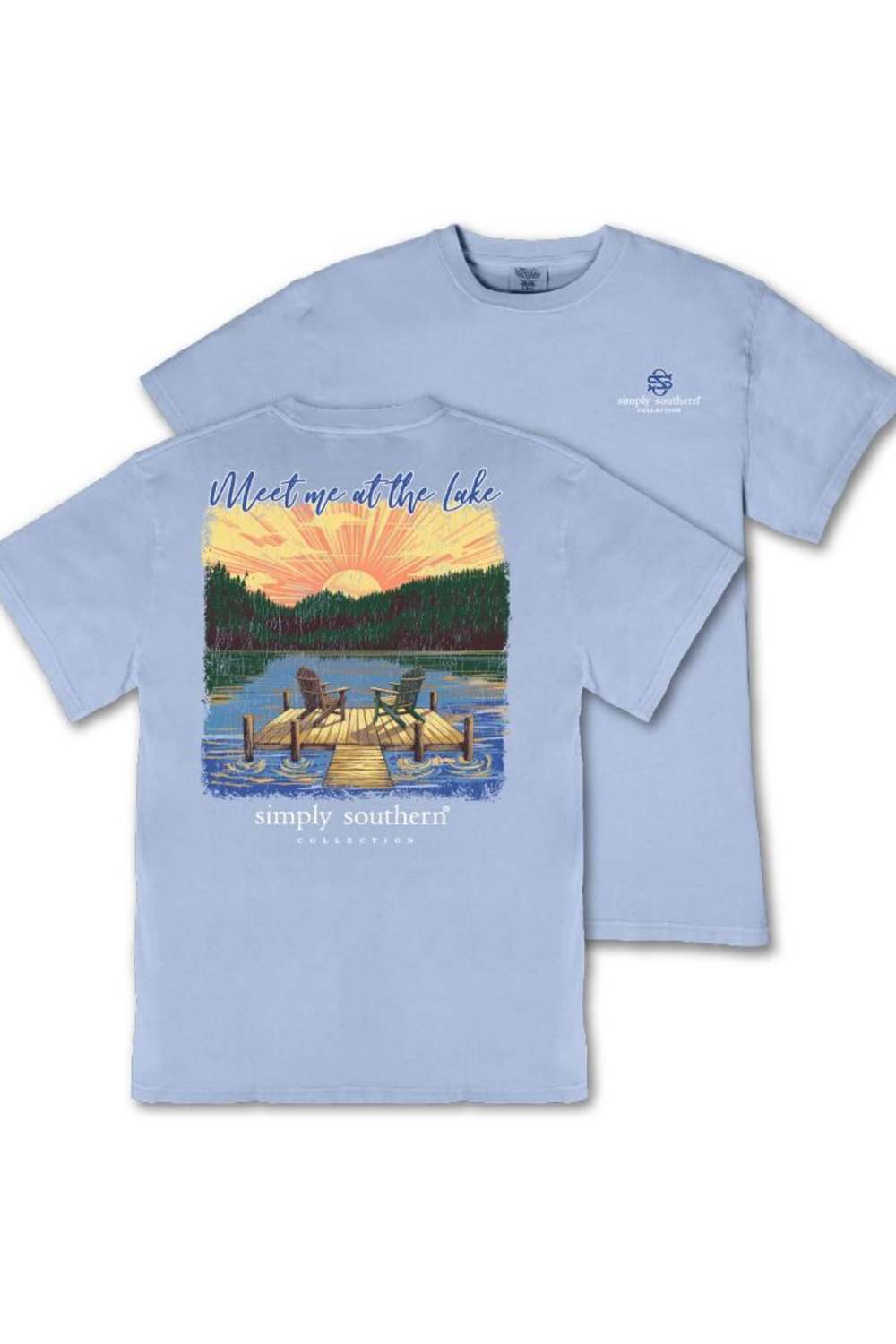 Simply Southern At the Lake T-Shirt for Women in Faded Blue