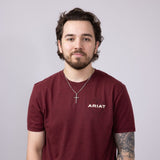 Ariat Explorer Classic T-Shirt for Men in Crimson Red Heather