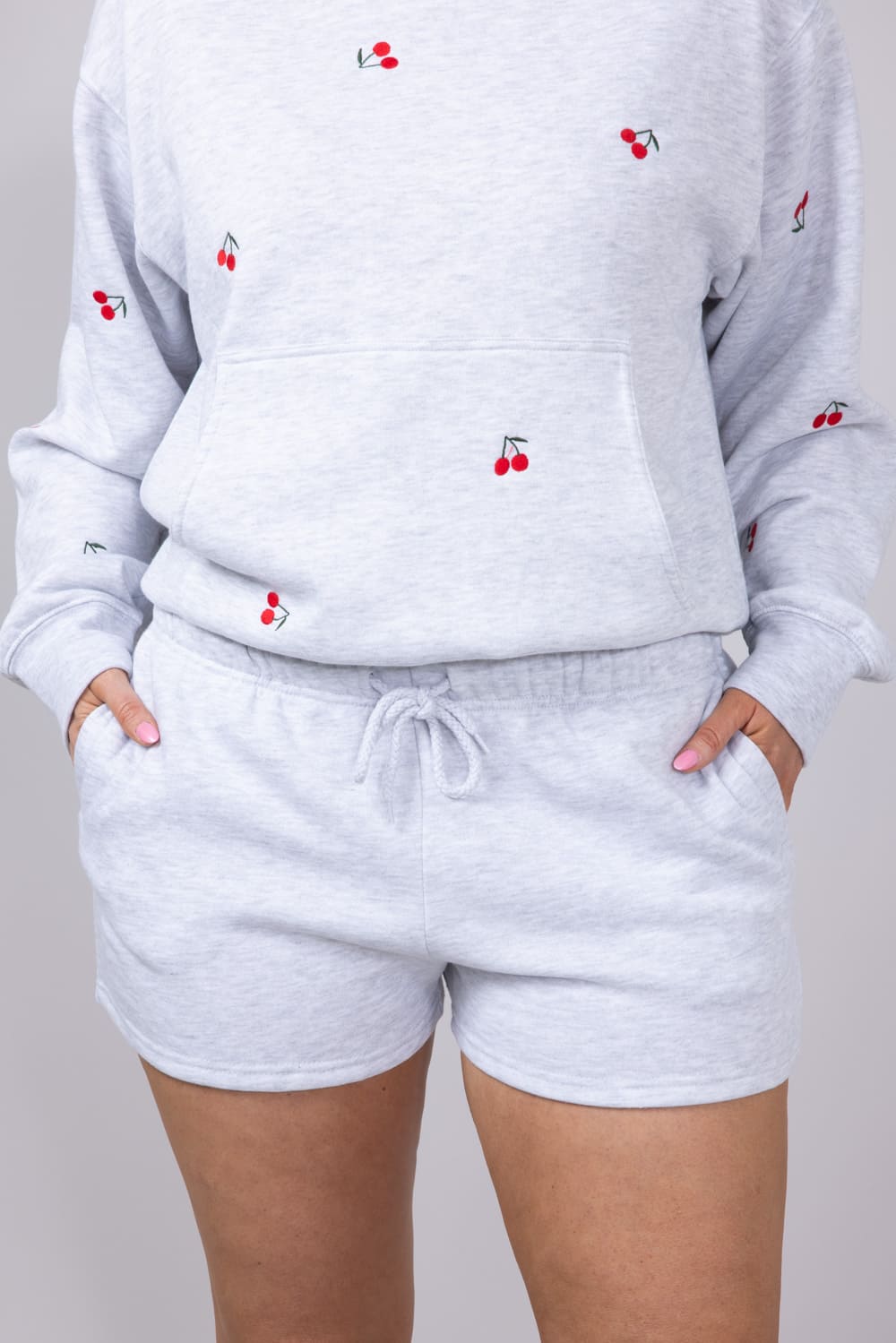 1897 Active Basic Fleece Shorts for Women in Ice Grey