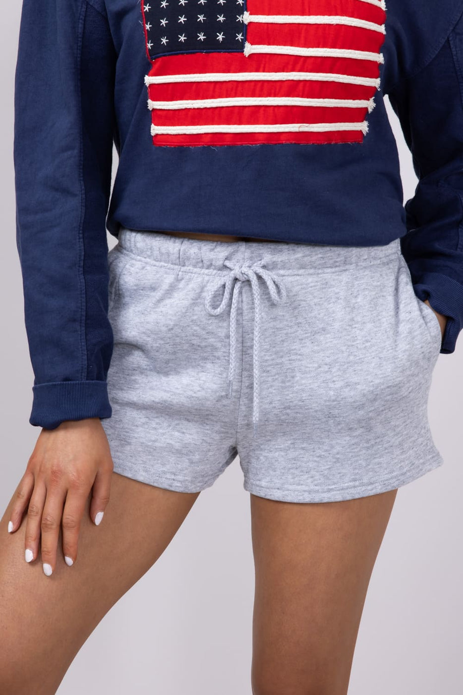 1897 Active Basic Fleece Shorts for Women in Light Grey