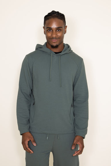 1897 Active Diamond Weave Hoodie for Men in Olive Green