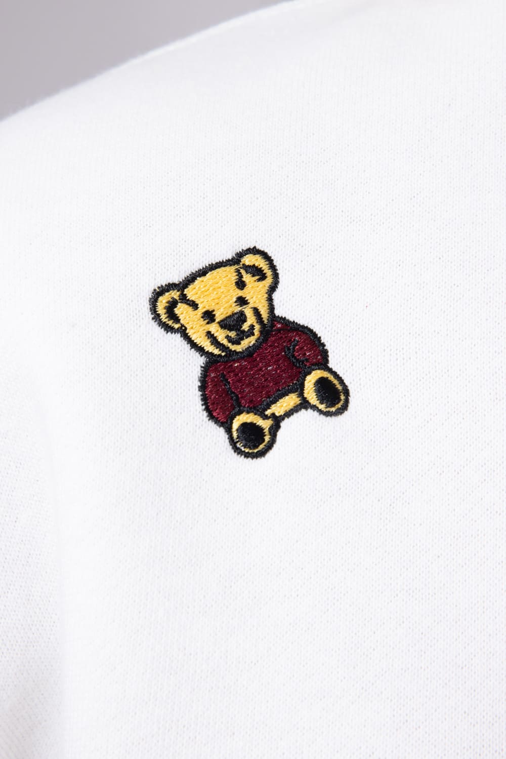 1897 Active Embroidered Bear Fleece Sweatshirt for Women in Ivory