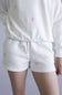 1897 Active Embroidered Bow Fleece Shorts for Women in Ivory