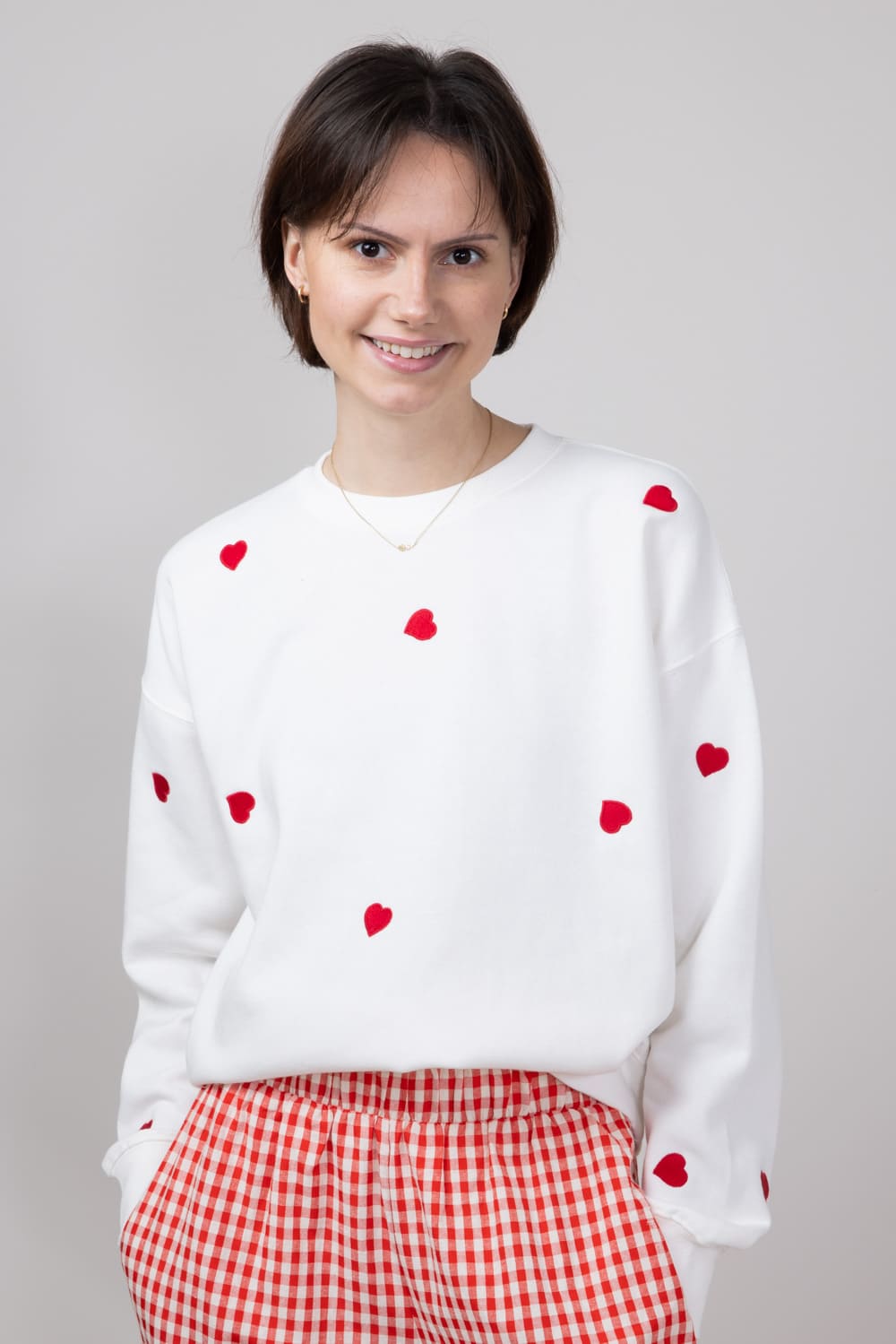 【GRAVER】23FW★ Elbow Pink Flower Dot Sweatshirt Designer fashion, Seoul-fully created | W Concept