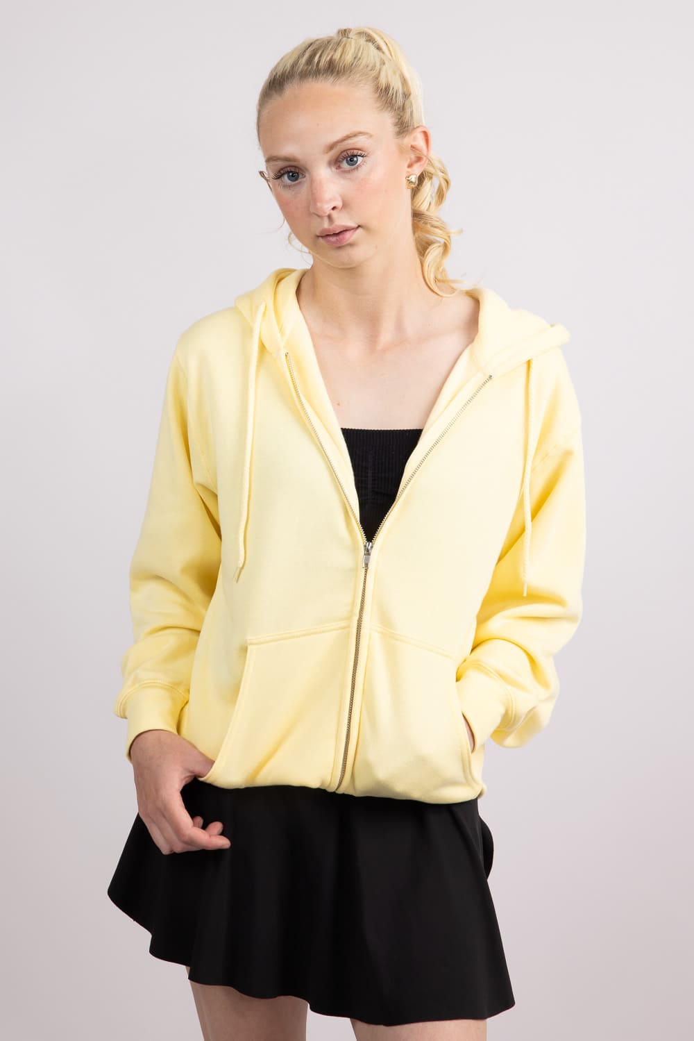 1897 Active Full Zip Fleece Hoodie for Women in Butter Yellow