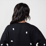 1897 Active Ghost Embroidery Sweatshirt for Women in Black