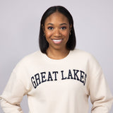 1897 Active Great Lakes Fleece Sweatshirt for Women in Cream/Navy