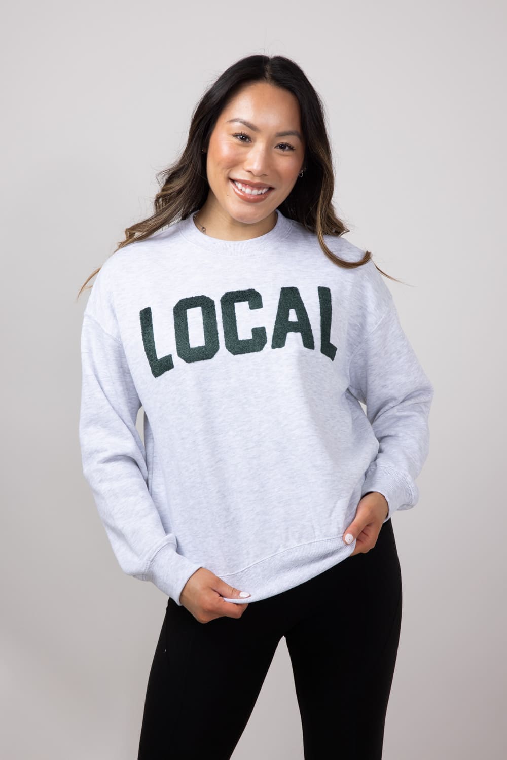 1897 Active Chenille Patch Local Crewneck for Women in Ice