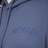 1897 Active Michigan Embroidered Hoodie for Women in Blue