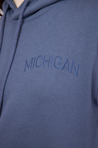 1897 Active Michigan Embroidered Hoodie for Women in Blue