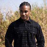 1897 Legends Corduroy Plaid Shirt for Men in Black/Grey
