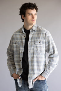 1897 Legends Corduroy Plaid Shirt for Men in Blue/Gold