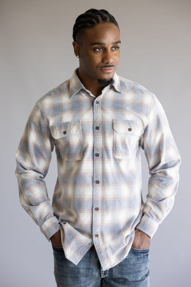 1897 Legends Corduroy Plaid Shirt for Men in Ecru/Gold