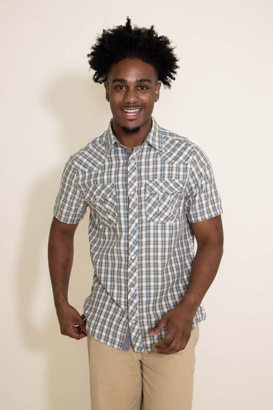 Plaid Button Up Shirt for Men in Multi Grey