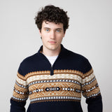 1897 Original 1/4 Zip Mock Neck Sweater for Men in Navy