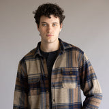1897 Legends Stretch Flannel Shirt for Men in Brown Plaid