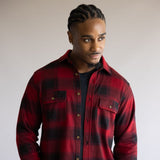 1897 Legends Stretch Flannel Shirt for Men in Red Plaid