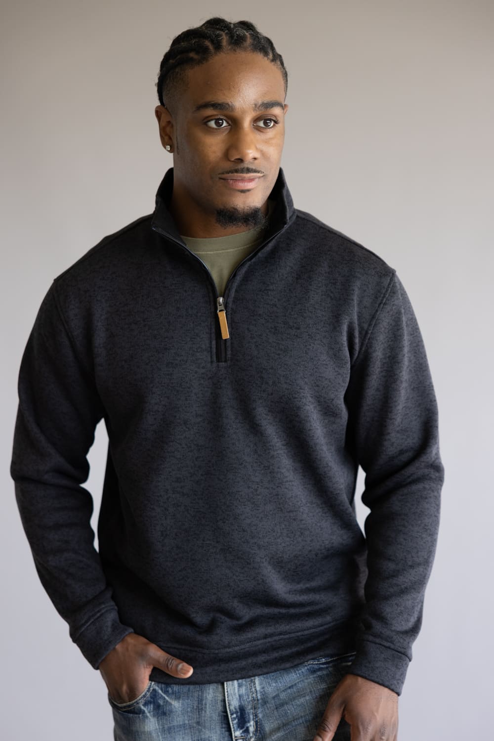 1897 Legends ¼ Zip Pullover for Men in Charcoal