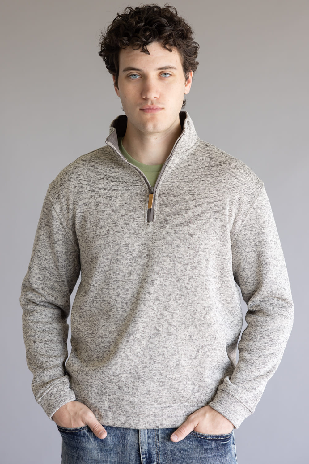 1897 Legends ¼ Zip Pullover for Men in Light Grey